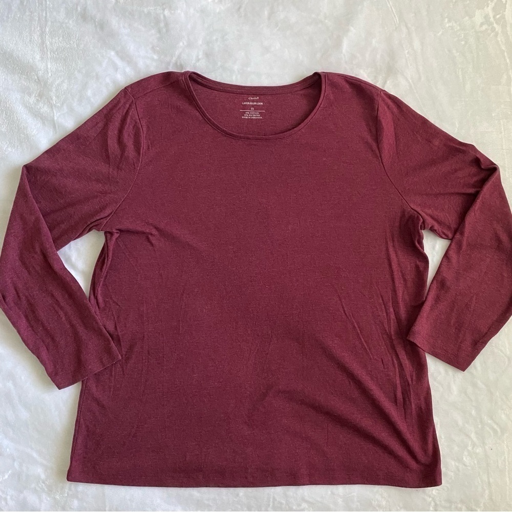 CJ Banks | Layer Your Look Pullover Sweater | Maroon | Size: 1X